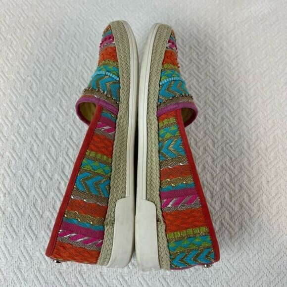 Donald J. Pliner Pizasp Southwestern Beaded Espadrille Slip On Shoes 8.5 Beach - Picture 9 of 14